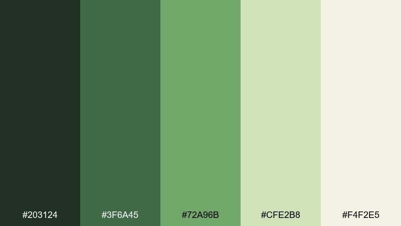 herbal tonic forest color palette with hex codes