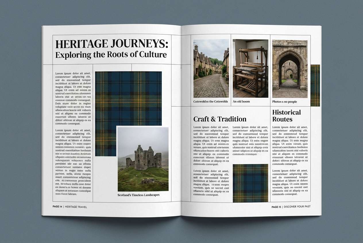 heritage magazine spread
