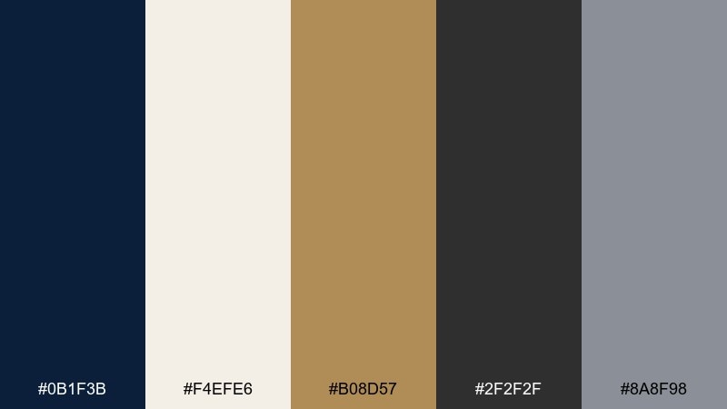 heritage navy classic color palette with hex codes