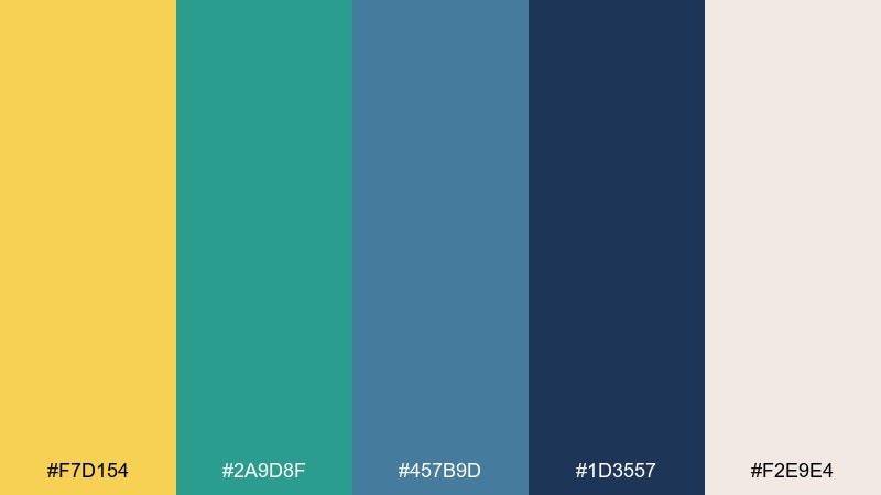 heritage tilework yellow teal blue color palette with hex codes