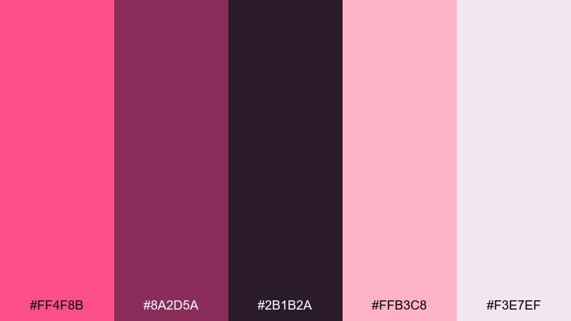 hibiscus dusk island color palette with hex codes