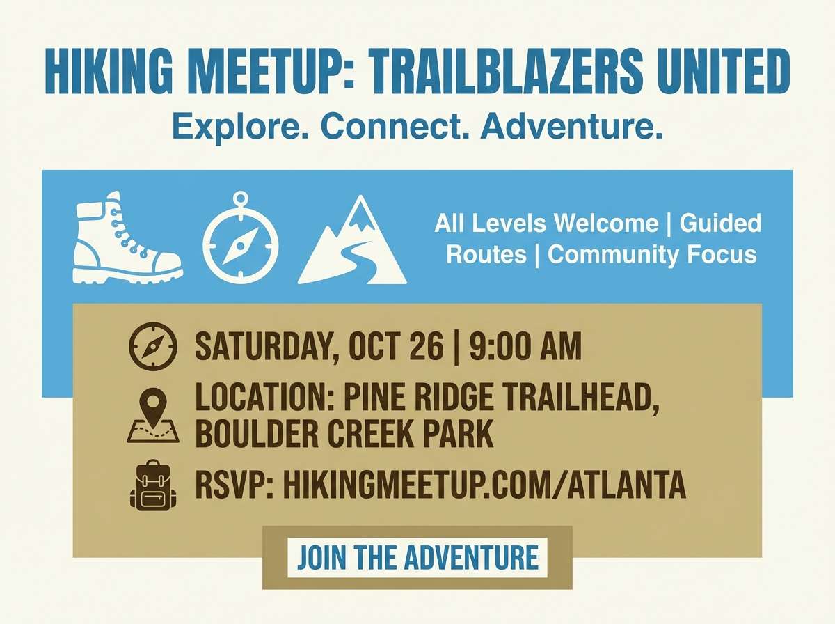 hiking meetup poster