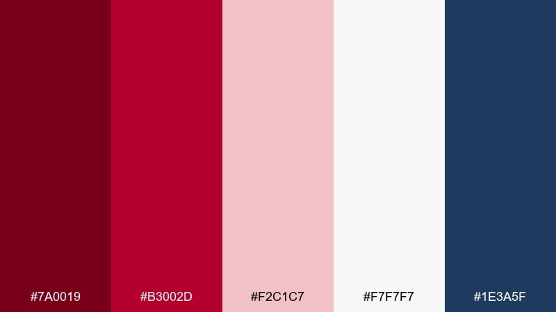 holiday cranberry color palette with hex codes