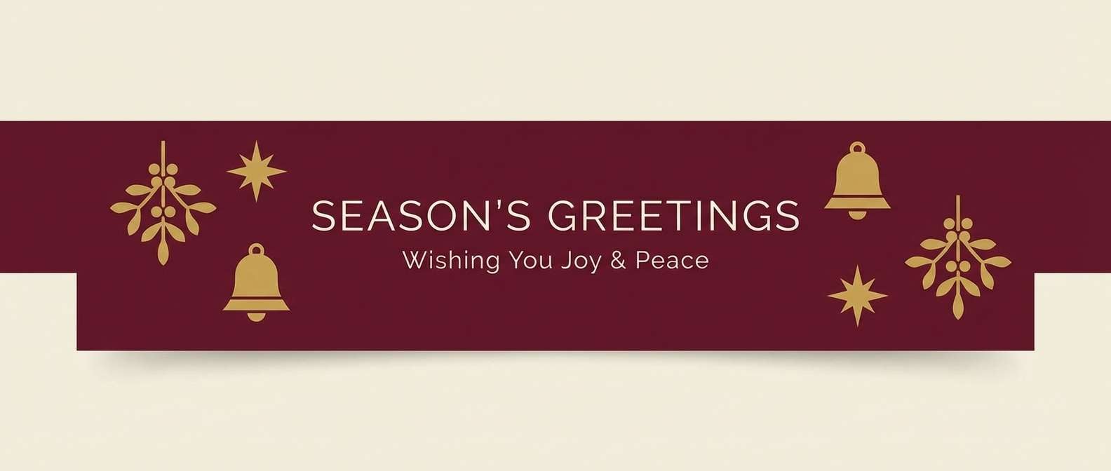 maroon gold colored holiday email header design