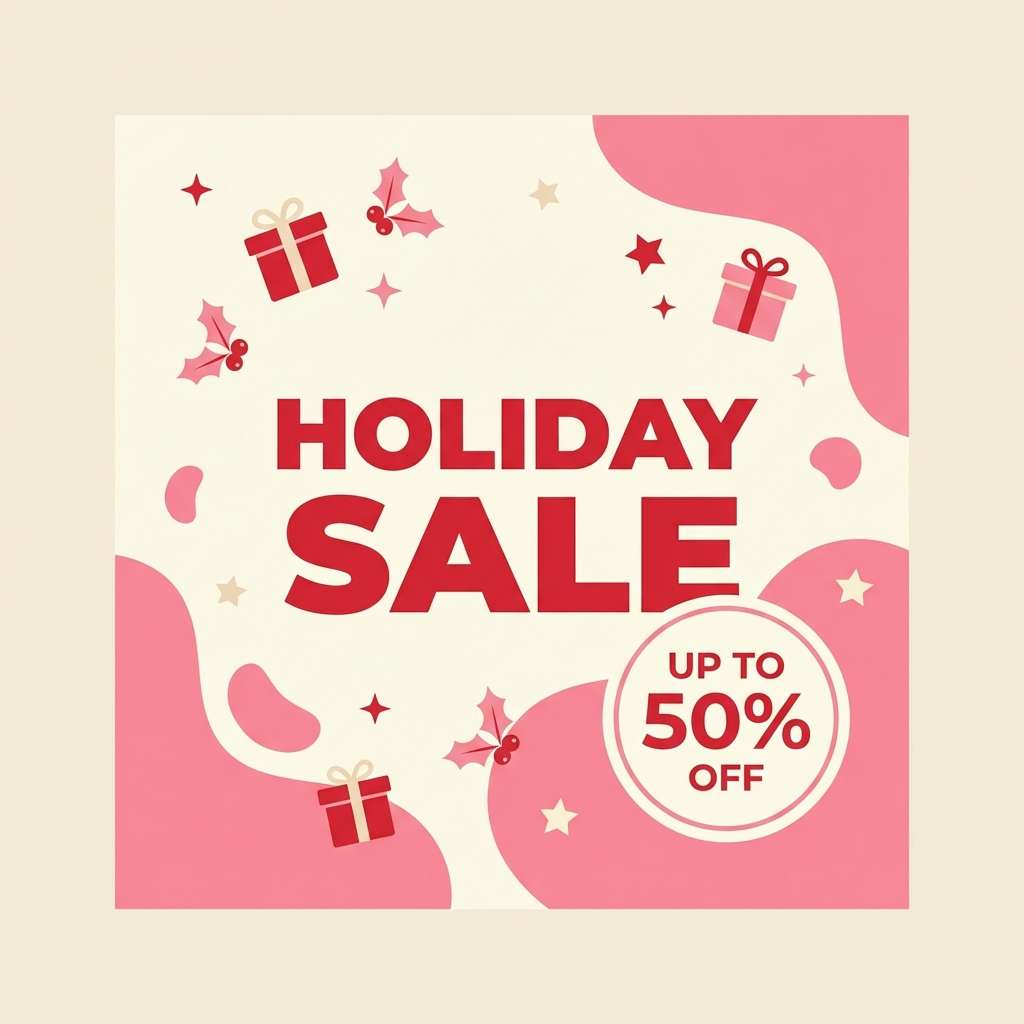holiday sale square graphic
