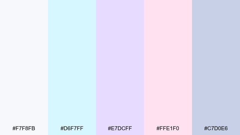 holo minimal holographic color palette with hex codes