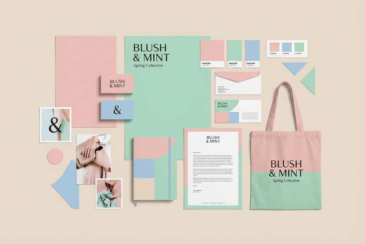 stationery branding board layout