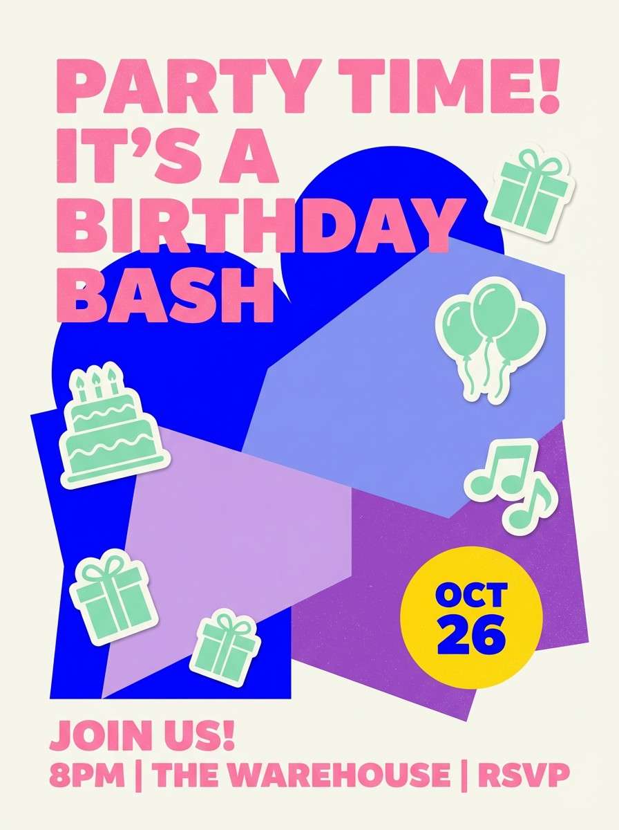 birthday flyer graphic design