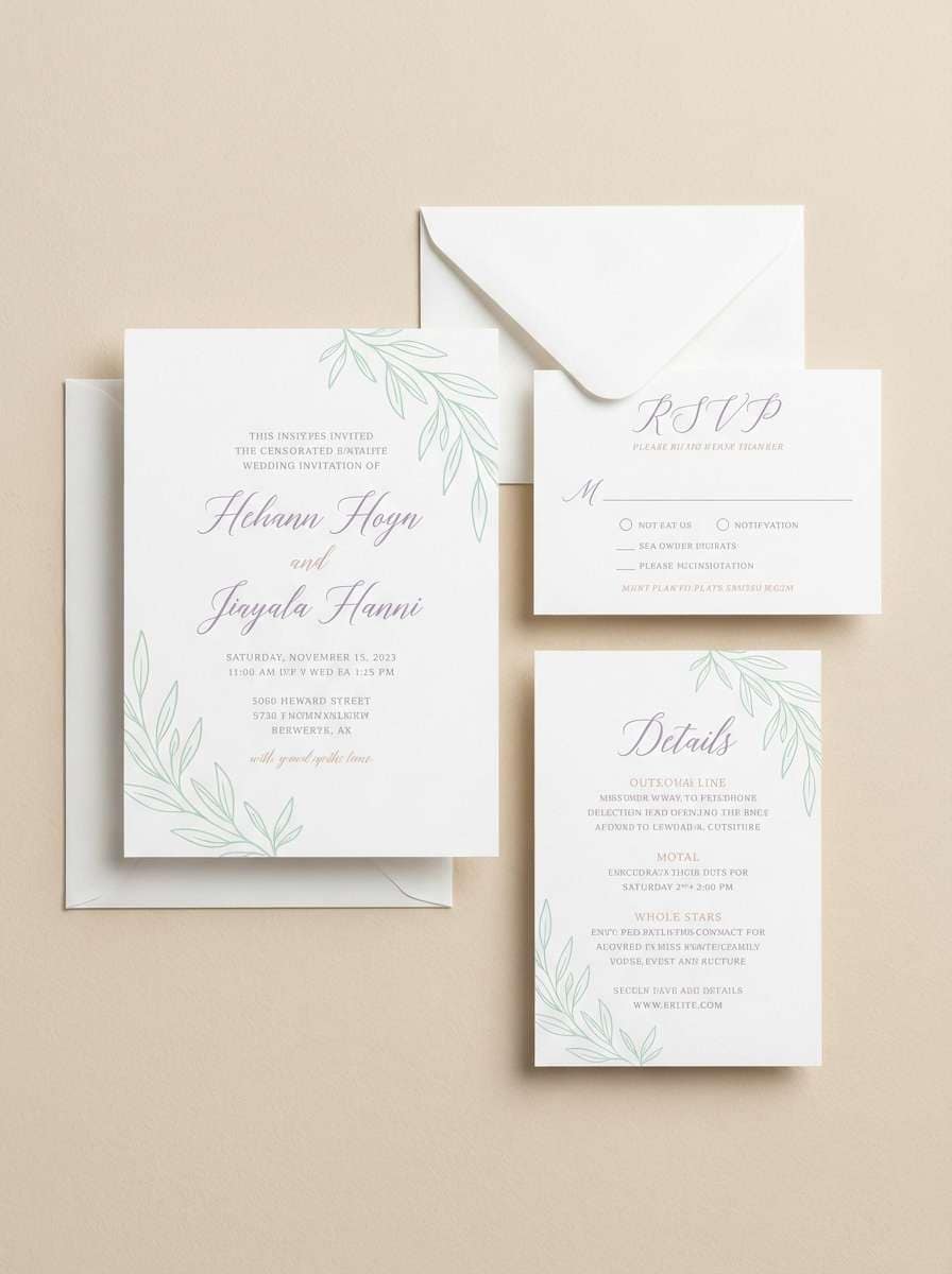 modern pearl wedding invite