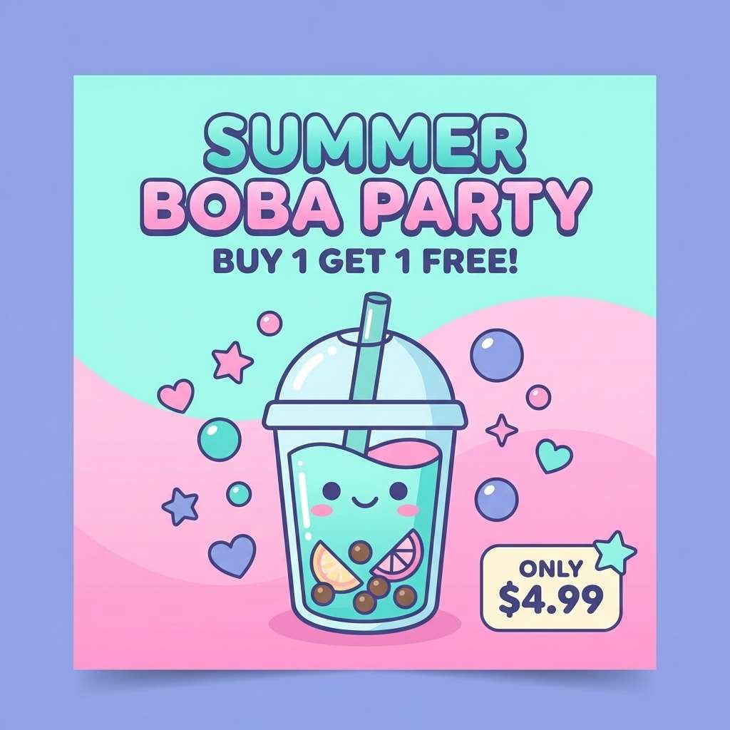 bubble tea promo graphic