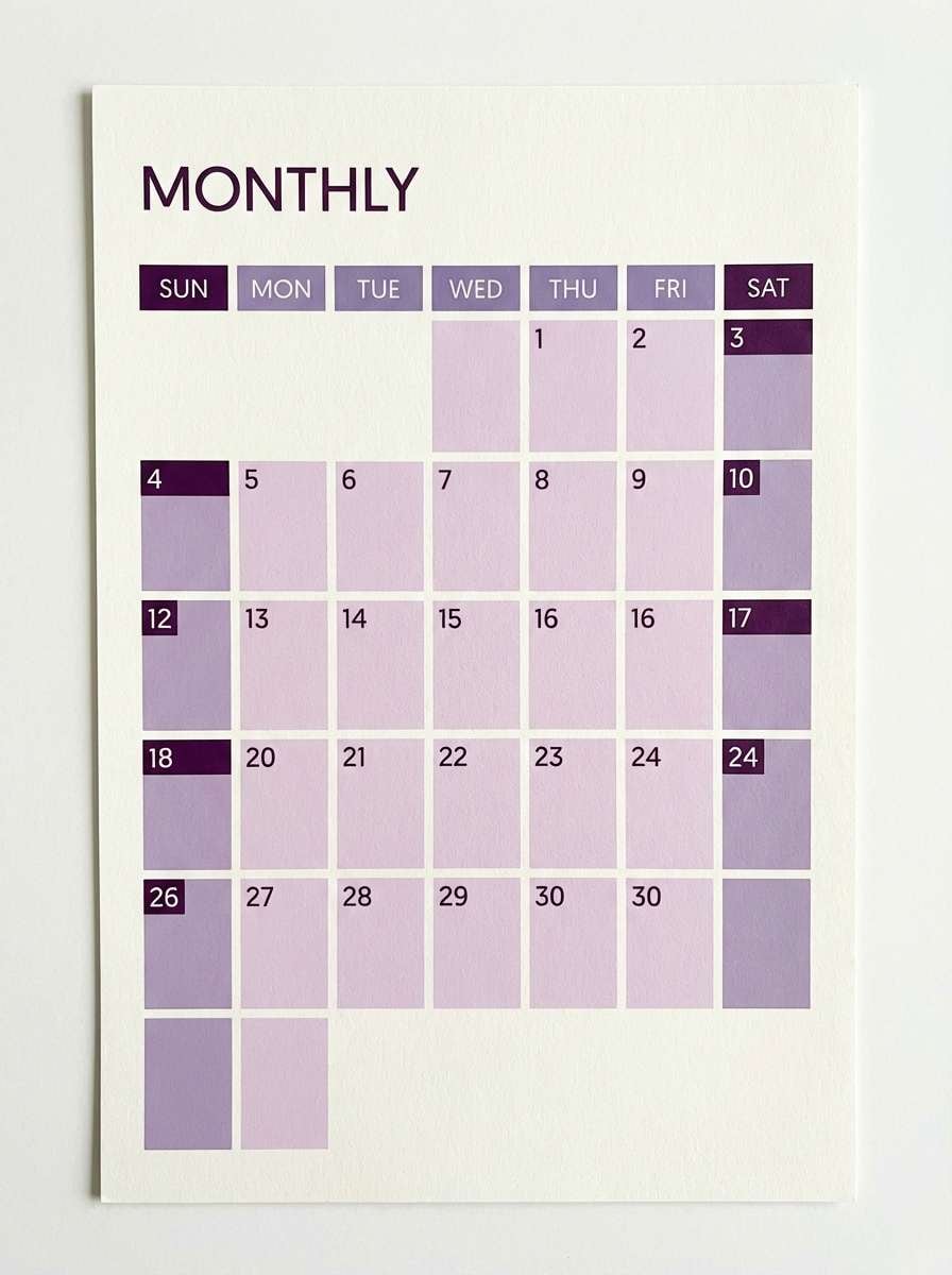 lavender calendar print