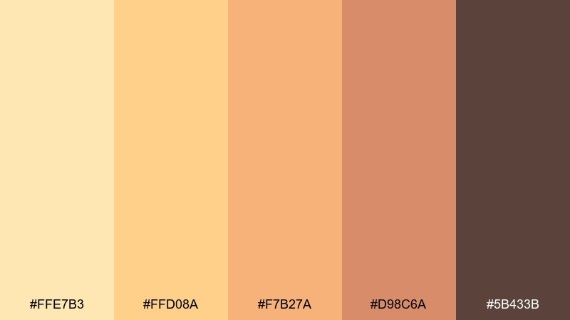 honey blush color palette with hex codes