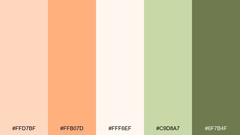 honey peach picnic color palette with hex codes