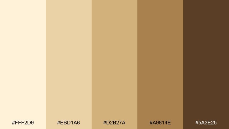 honey wheat cream ivory color palette with hex codes