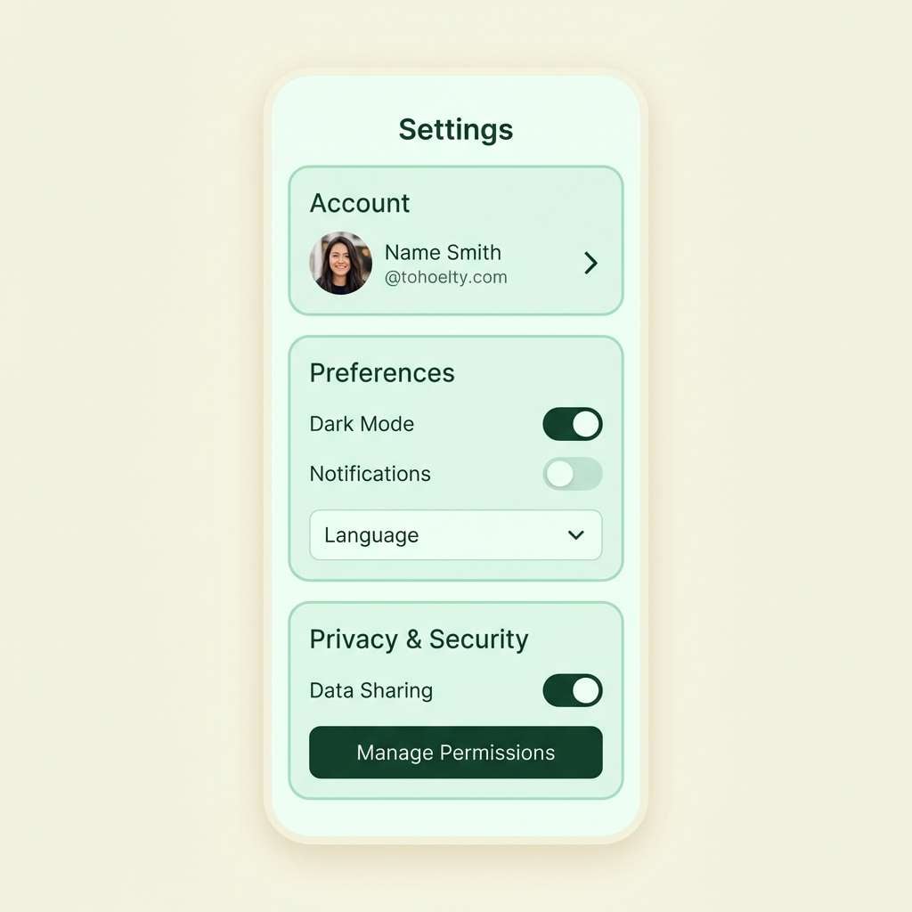 mint settings ui