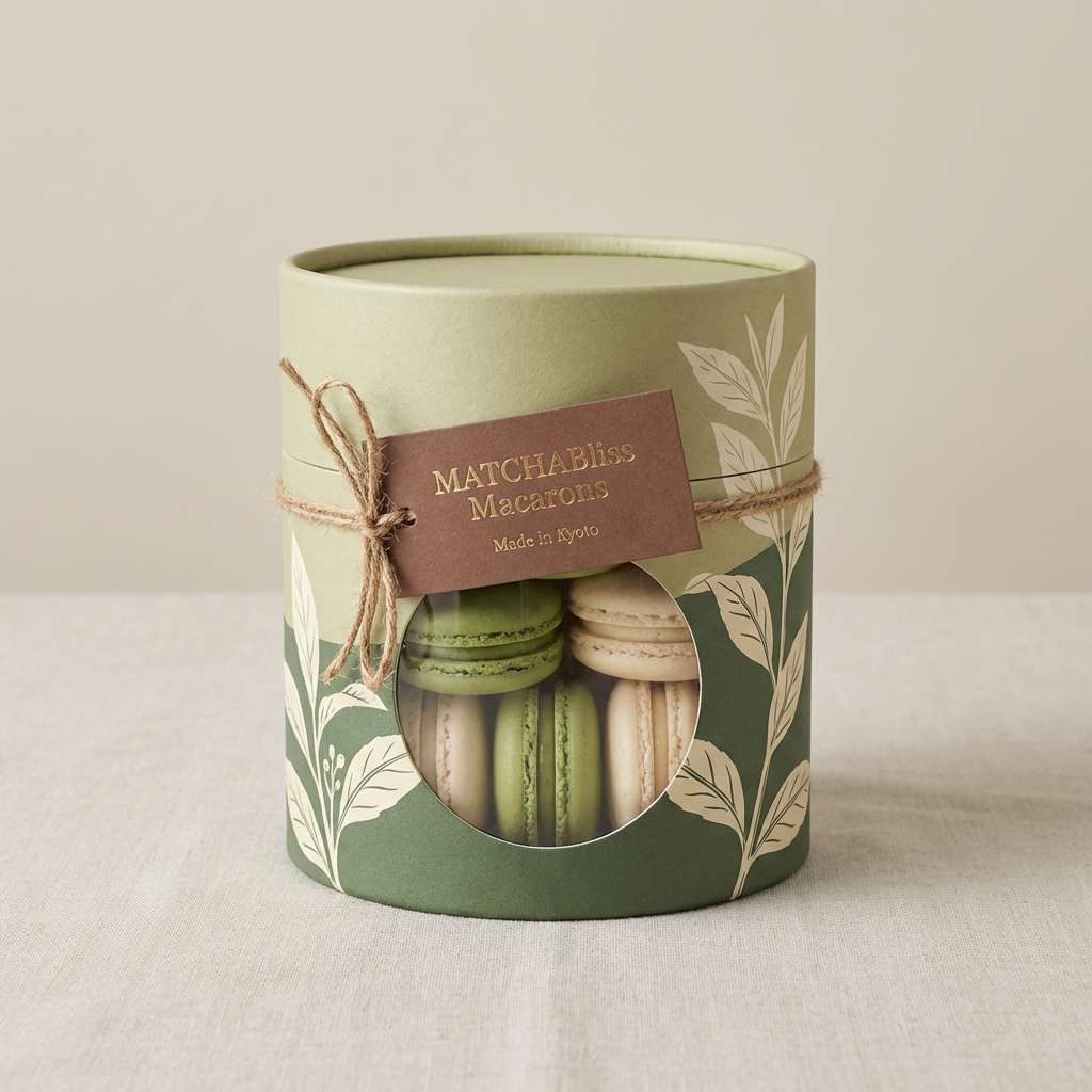 matcha macaron packaging