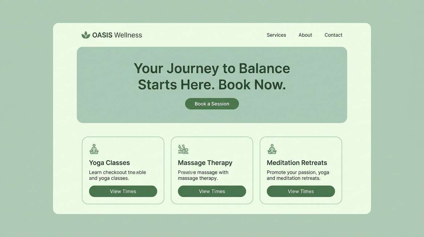 wellness booking ui