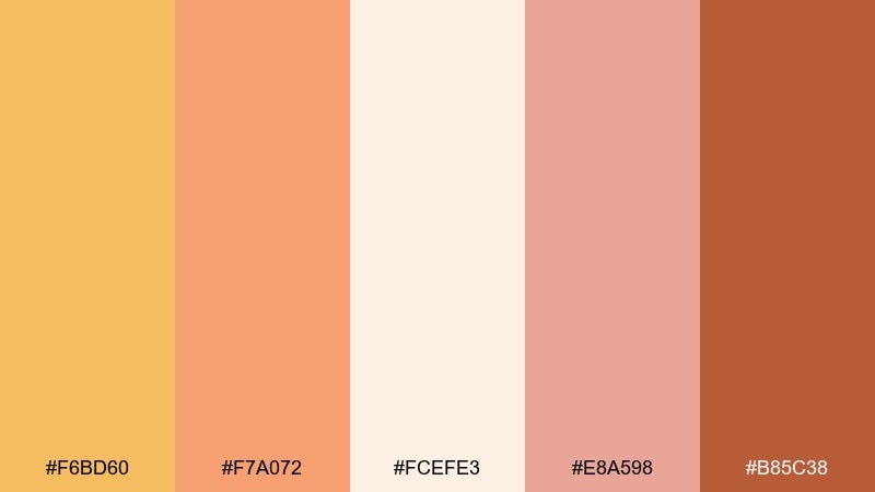 honeyed apricot warm color palette with hex codes