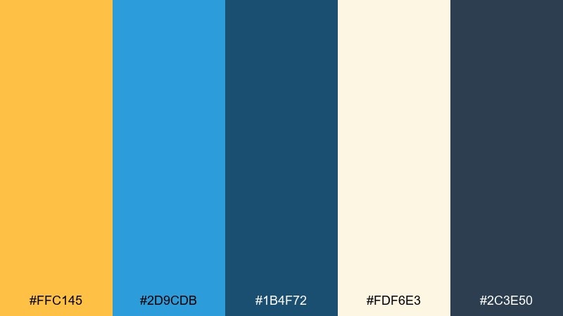 honeyed cerulean color palette with hex codes