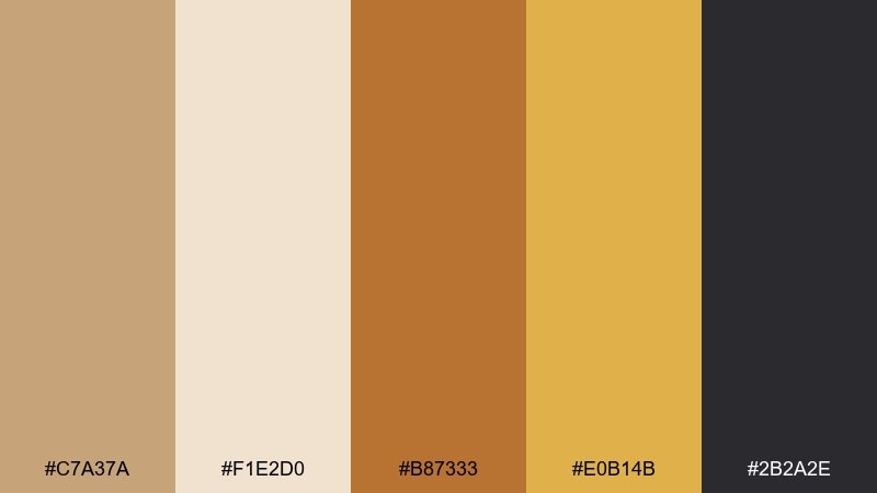 honeyed copper color palette with hex codes