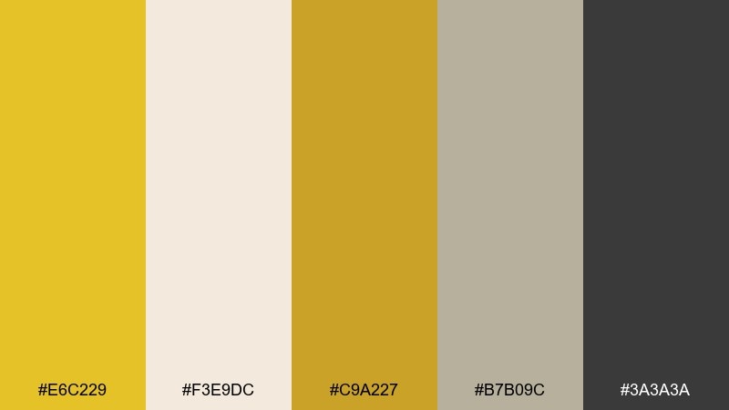 honeyed linen citrine color palette with hex codes