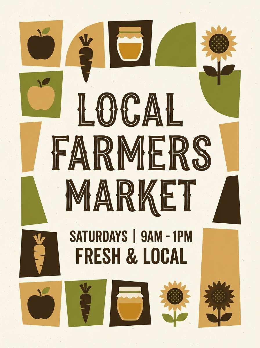 vintage market poster colors