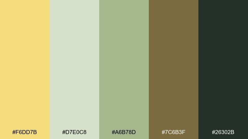 honeyed sage jasmine color palette with hex codes
