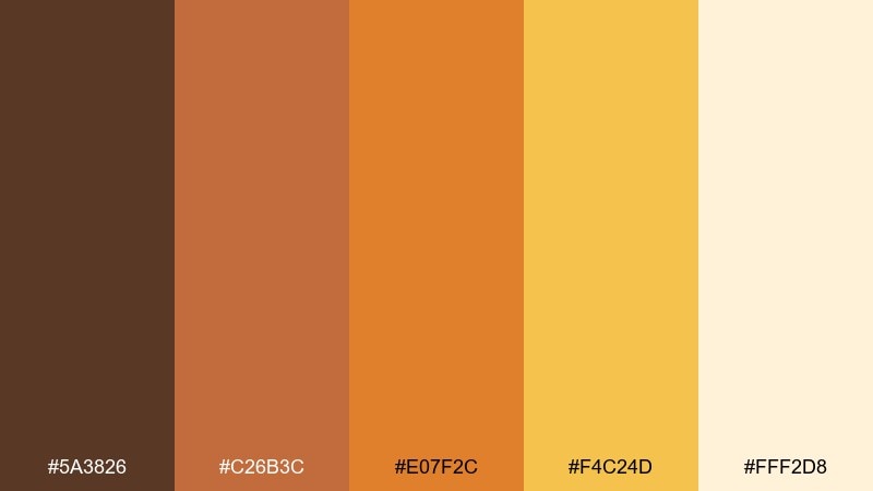 honeyed terracotta color palette with hex codes