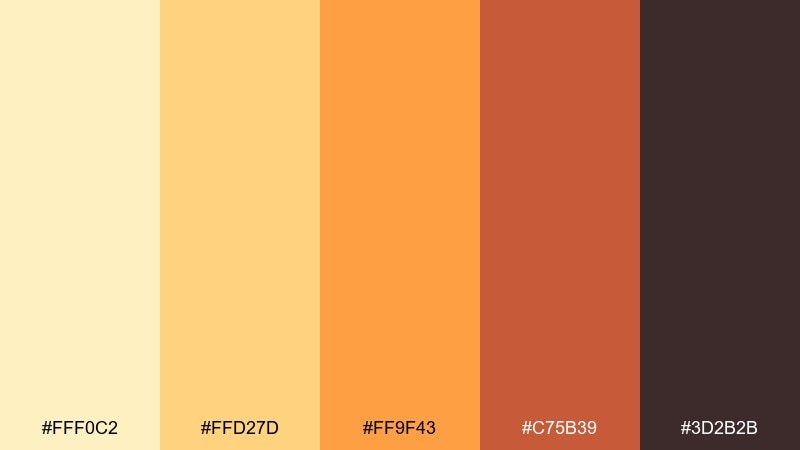 honeyed terracotta color palette with hex codes