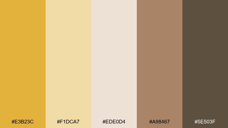 honeyed wheat food color palette with hex codes