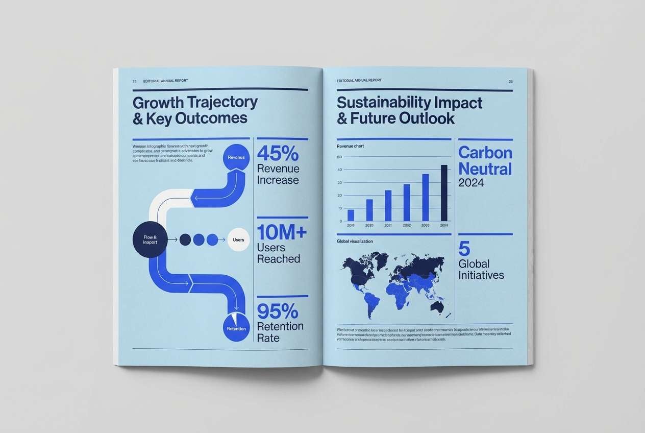 annual report spread layout