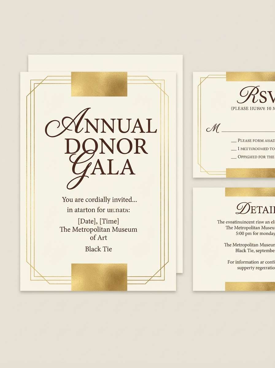 donor gala invitation set