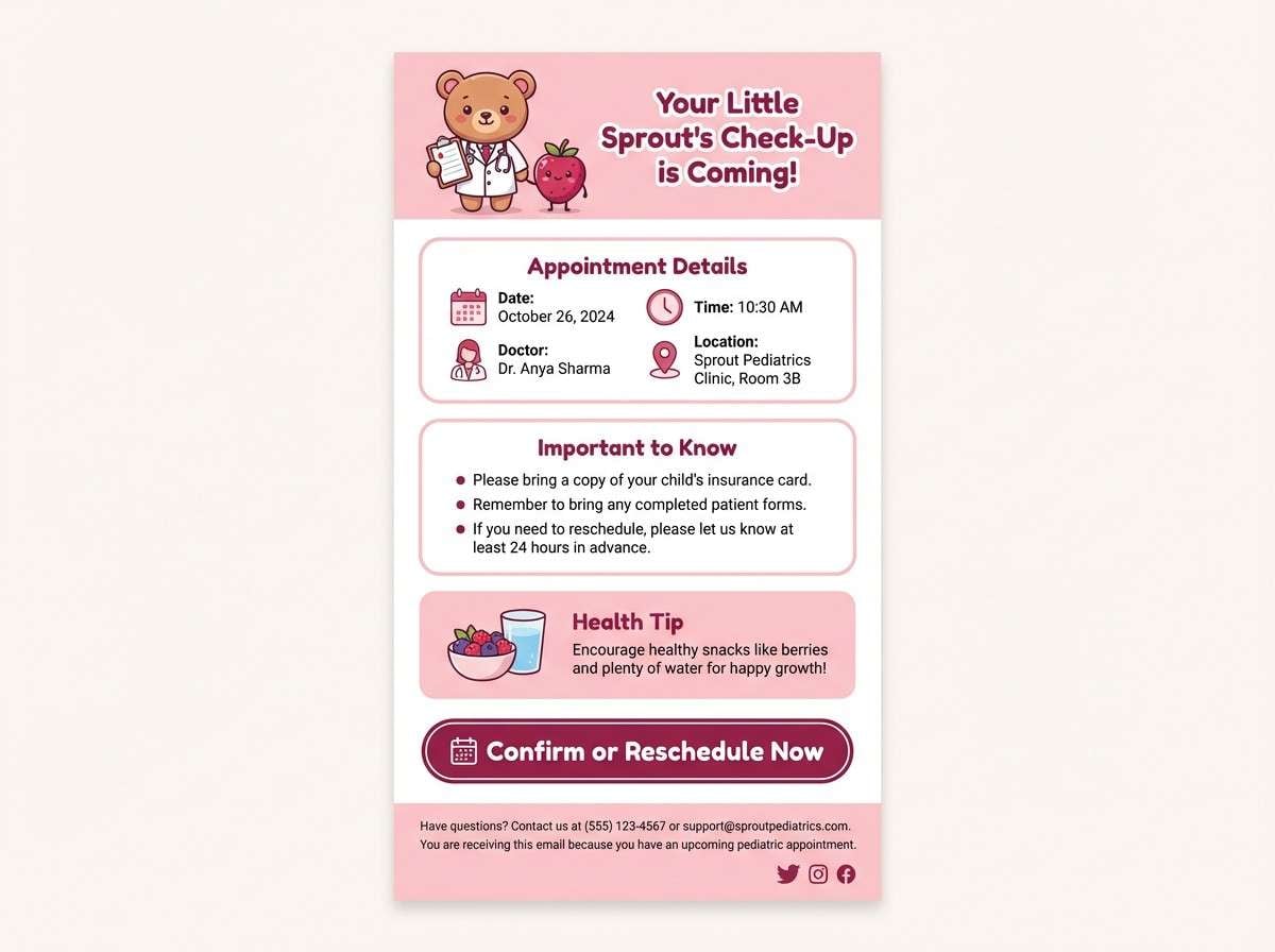 pediatric email reminder