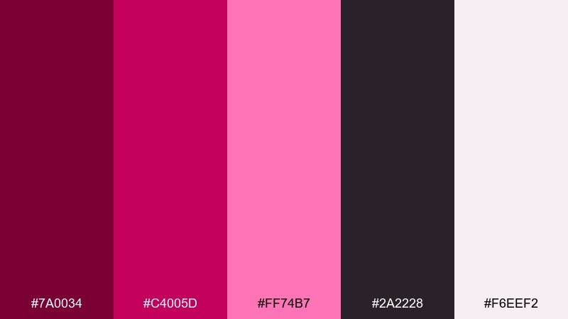 hot berry minimal icons dark pink color palette with hex codes