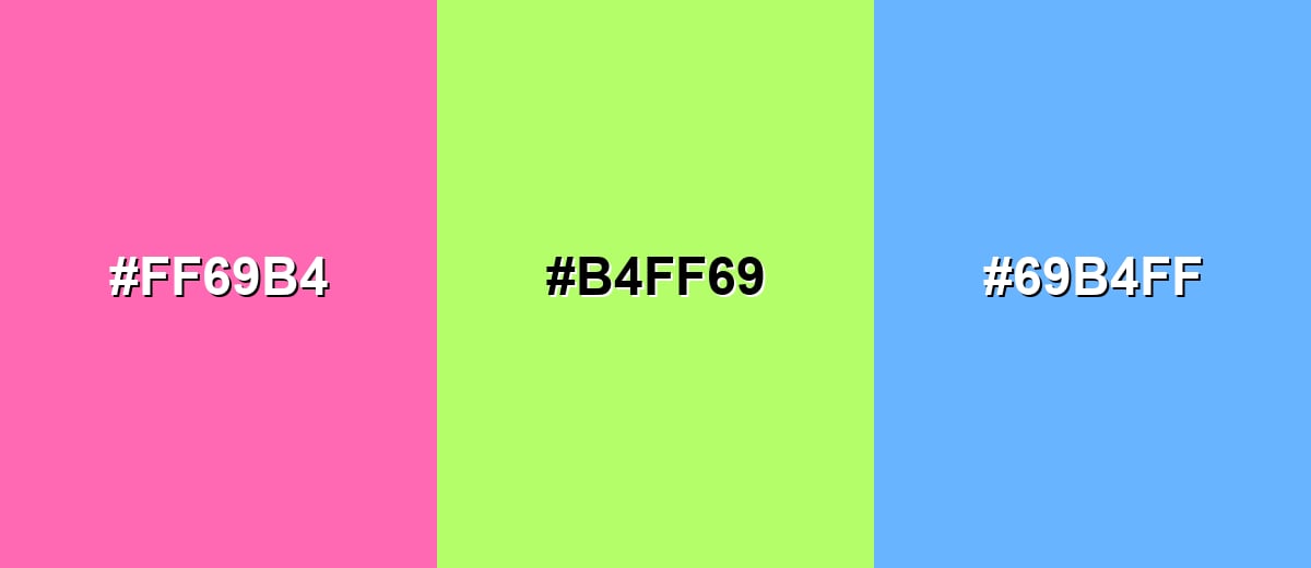 triadic combinations of hot-pink-color