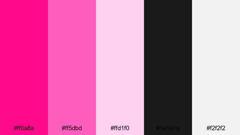hot pink streetwear color palette with hex codes