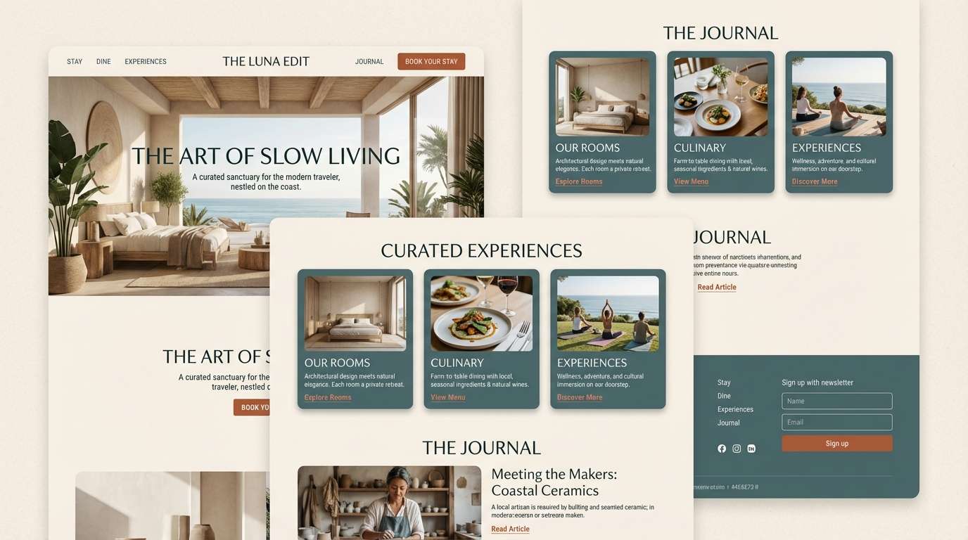 hotel landing page ui