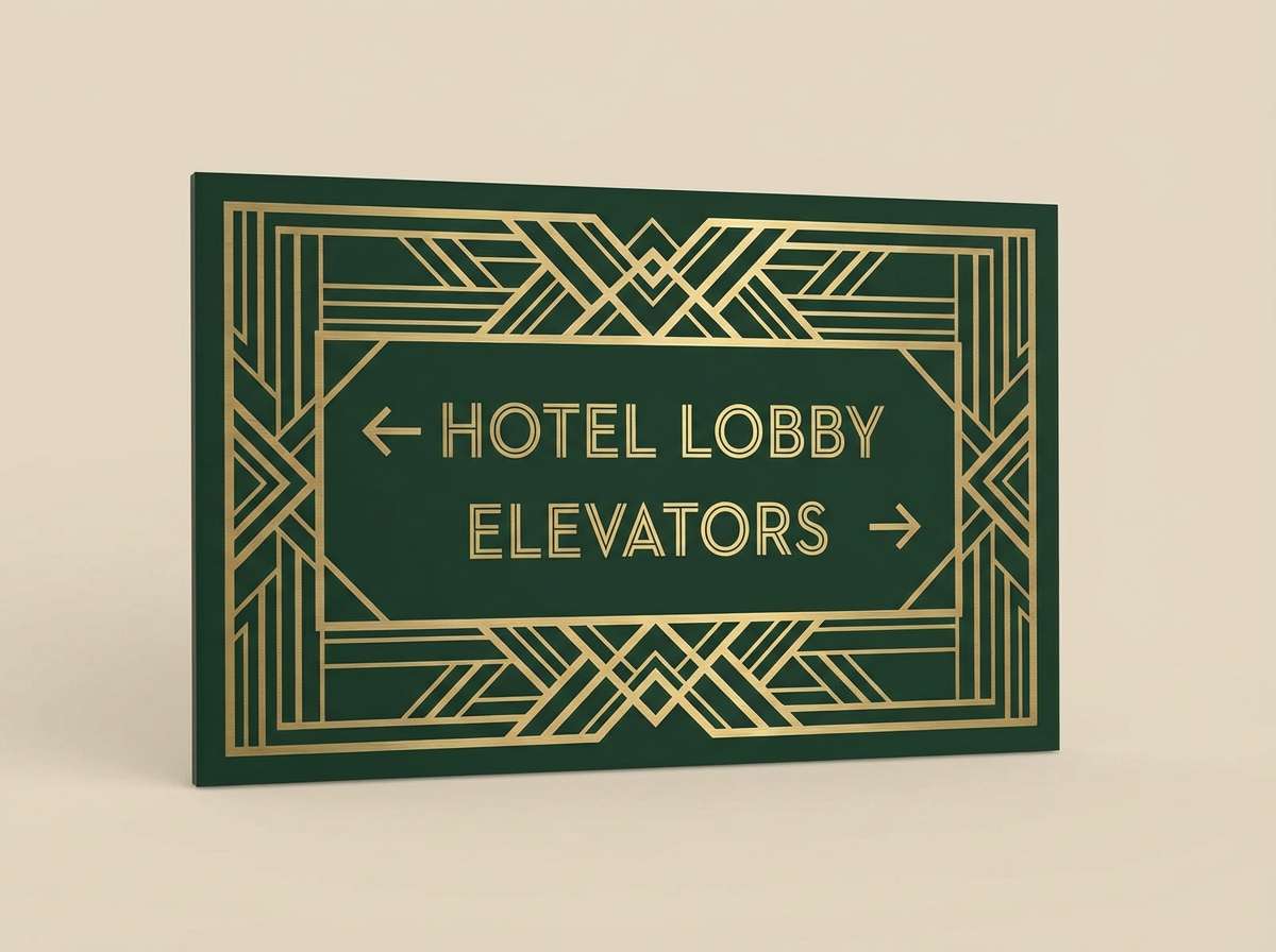 art deco hotel signage