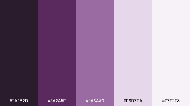 hushed plum winter color palette with hex codes
