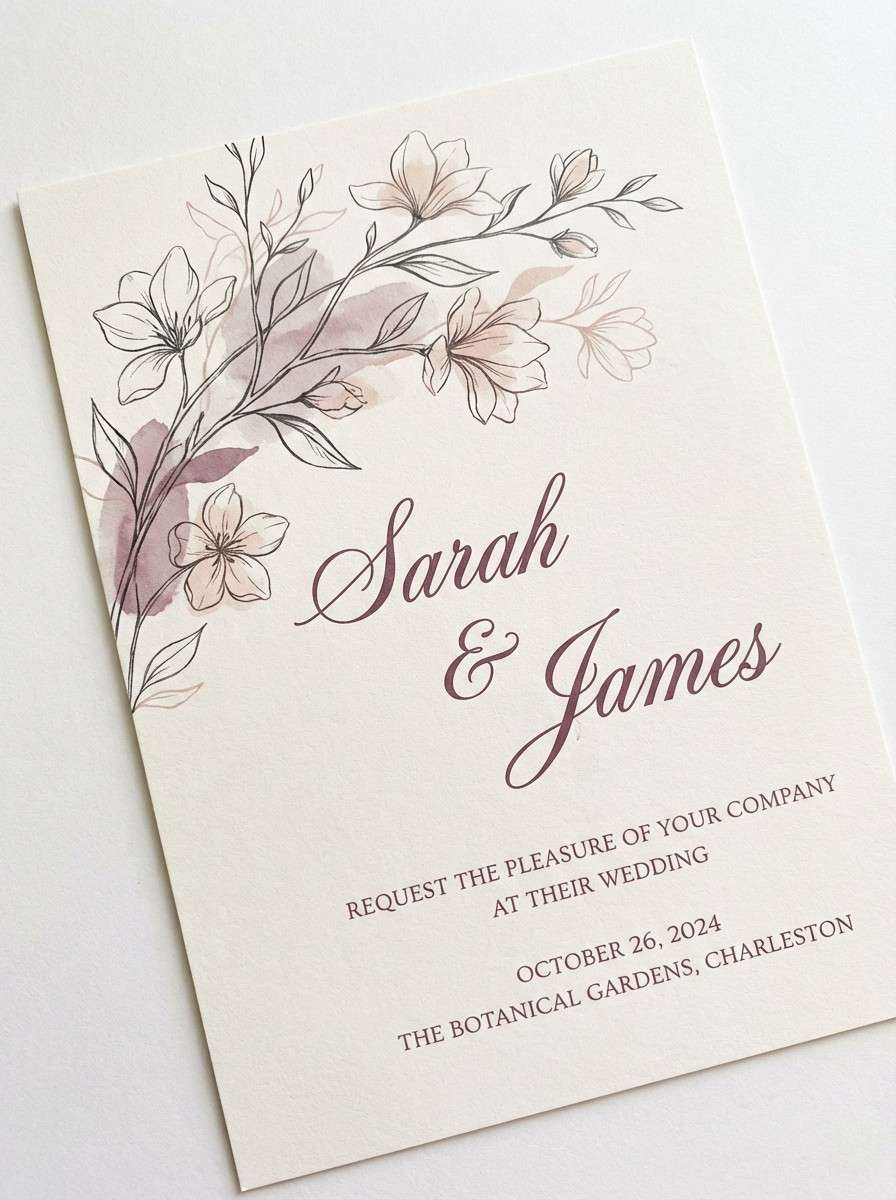 rose wedding invitation