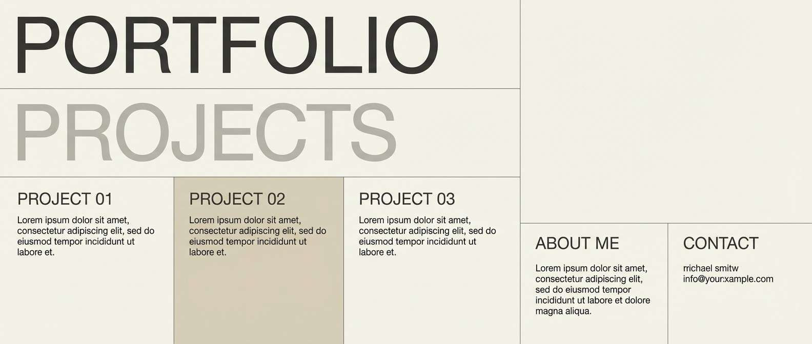 minimal portfolio layout