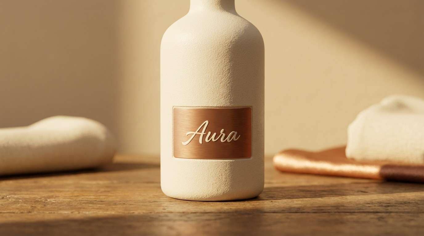 copper toned product ad