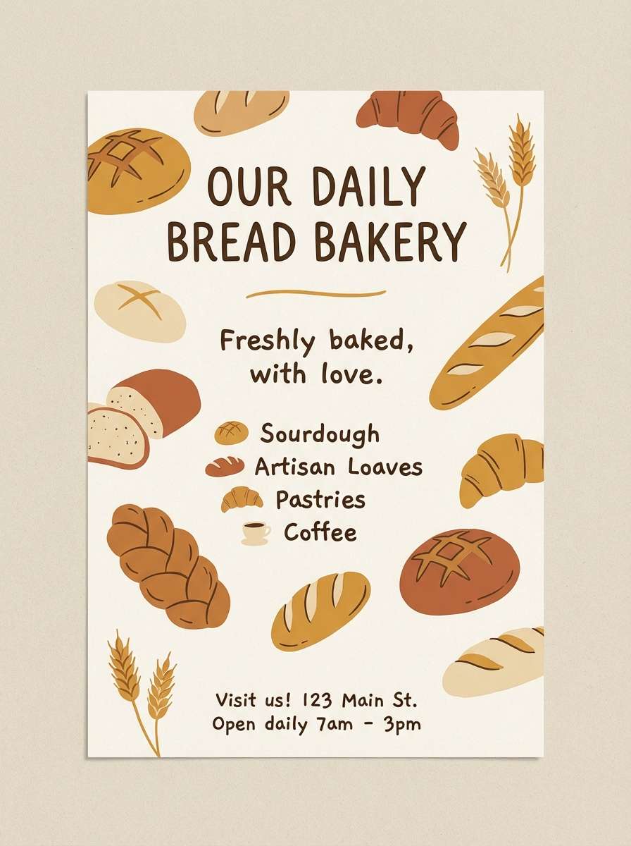 warm bakery flyer