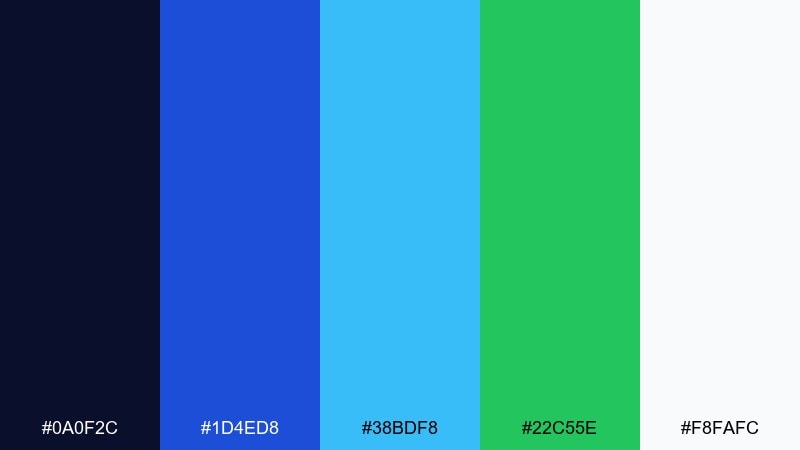 hyperlink blue futuristic color palette with hex codes