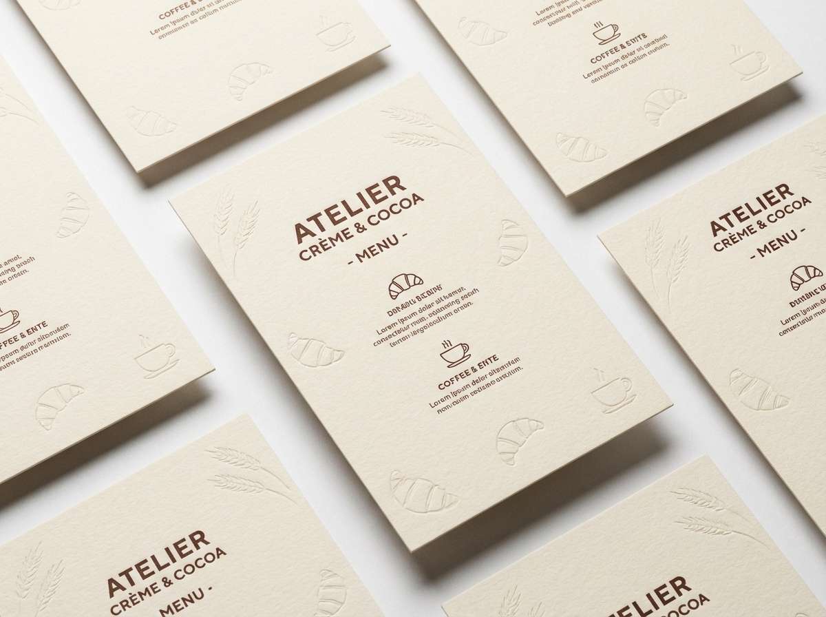 bakery menu card set