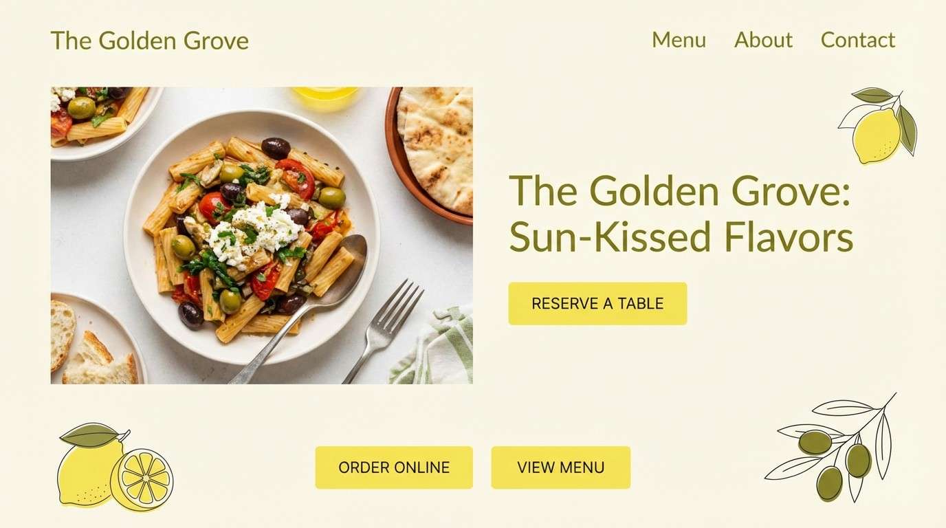 restaurant landing page ui