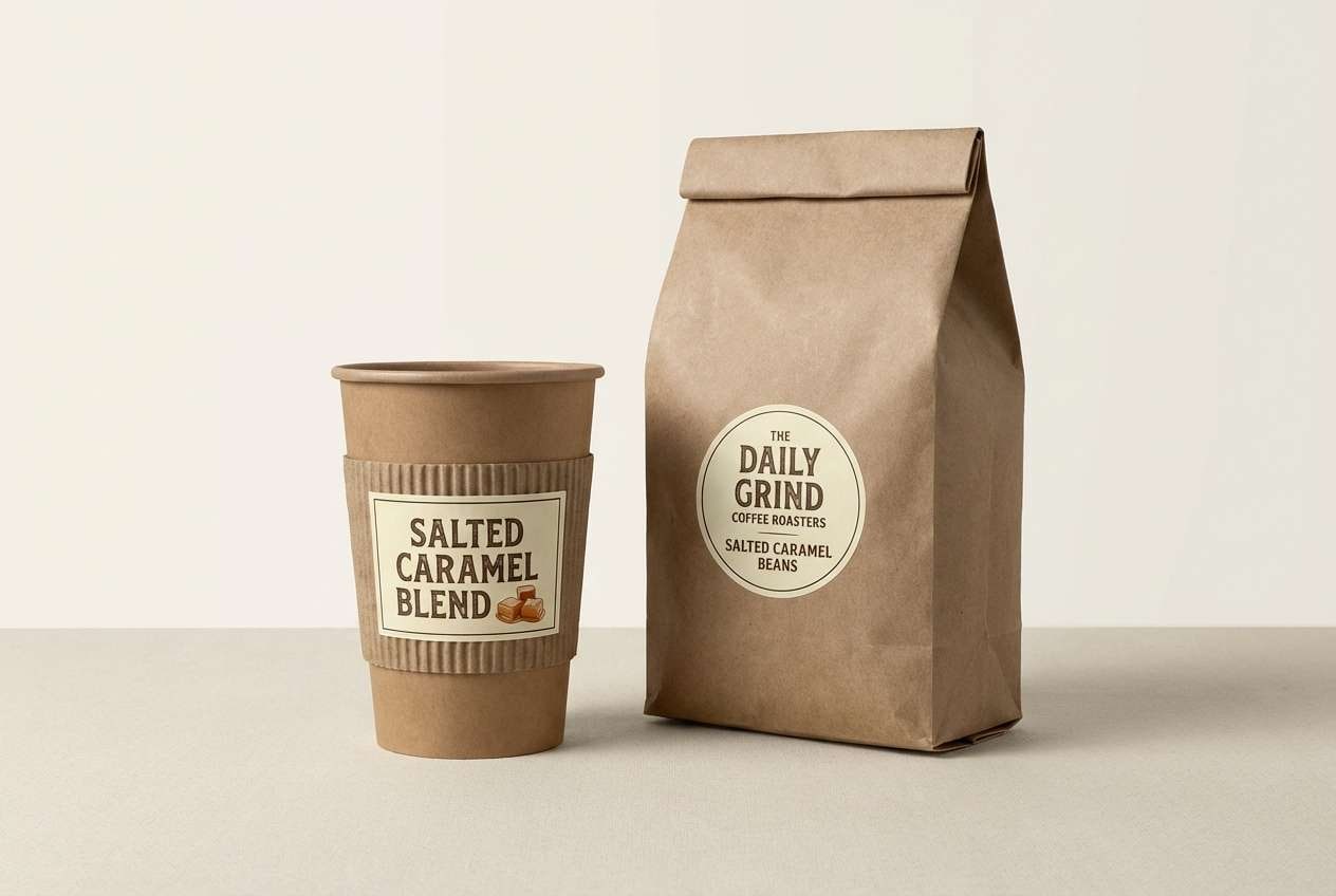 coffee cup sleeve label