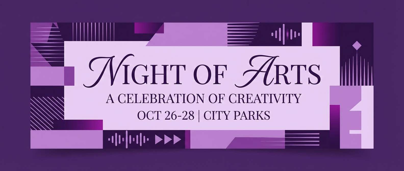 night arts event banner