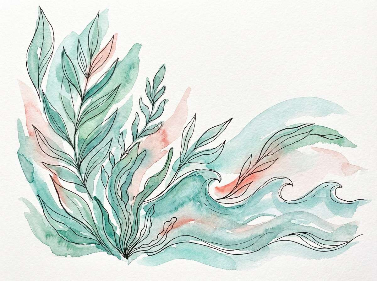 seafoam watercolor illustration