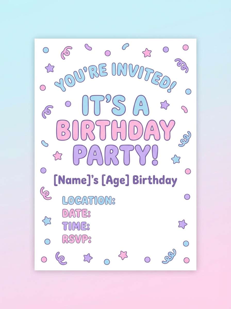 kids birthday invitation